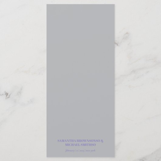 Lavendel Zilver Menu Eenvoudig (Achterkant)