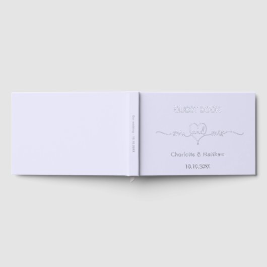 Lavendel zilver Mr Mrs Wedding Gastenboek (Volledig)