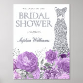 Lavendel & Zilver Vrijgezellenfeest Groot Welkomst Folie Afdrukken (Voorkant)