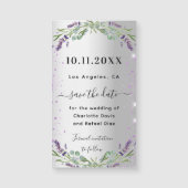Lavendel zilveren bruiloft Save the Date magneet (Voorkant)