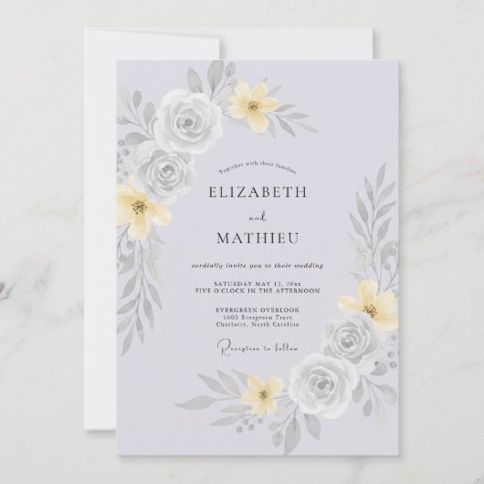 Lavendel Zilveren Lente Bruiloft Kaart (Voorkant)