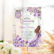 Lavendel Zilveren Tiara Bloemige Quinceañera