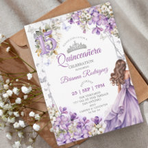 Lavendel Zilveren Tiara Bloemige Quinceañera