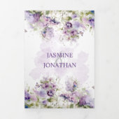 Lavendel zoete erwten drievoudige bruiloft drieluik uitnodiging (Cover)