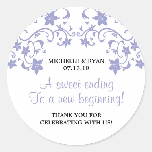 Lavendel Zomer Bloemen - Liefde is Zoet Ronde Sticker (Voorkant)