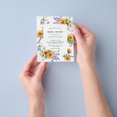 Lavendel Zonnebloem Budget Bruidsfeest Uitnodiging Flyer (Hand)