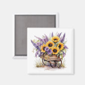 Lavendel & Zonnebloemen Magneet   (Voorkant / Achterkant)