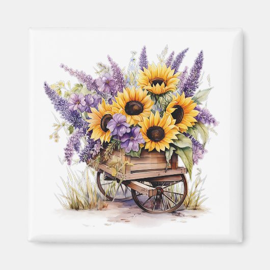 Lavendel & Zonnebloemen Magneet   (Voorkant)
