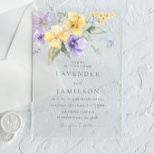 Lavendel & Zonneschijn Bloemen Zomer Bruiloft Acryl Uitnodigingen