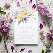 Lavendel & Zonneschijn Bloemen Zomer Bruiloft Kaart