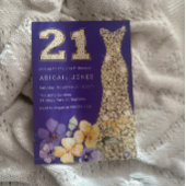 Lavendel & Zonneschijn Gouden Gown 21ste Verjaarda Kaart