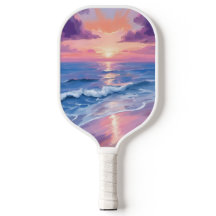 Lavendel Zonsondergang Paarse Strand Oceaan Aquare