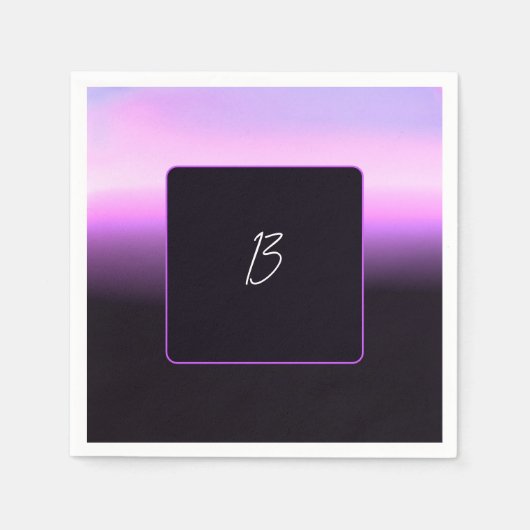 Lavendel Zonsondergang Papieren Servet (Voorkant)