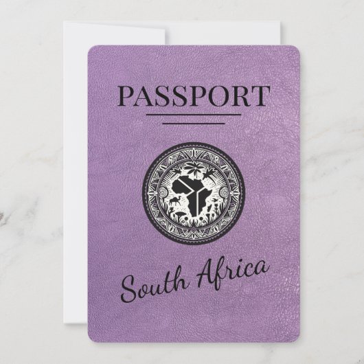 Lavendel Zuid-Afrika Paspoort Save The Date (Voorkant)