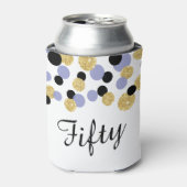 Lavendel, Zwart en Goud Glitter Confetti | 50ste Blikjeskoeler (Blikje Voorkant)