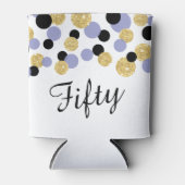 Lavendel, Zwart en Goud Glitter Confetti | 50ste Blikjeskoeler (Voorkant)