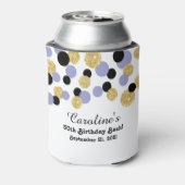 Lavendel, Zwart en Goud Glitter Confetti | 50ste Blikjeskoeler (Blikje Achterkant)