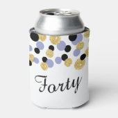 Lavendel, Zwart en Gouden Glitter Confetti | 40ste Blikjeskoeler (Blikje Voorkant)
