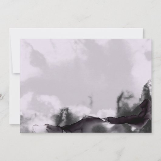 Lavendel & Zwart Gotisch Bloemen Save The Date Kaa (Achterkant)