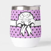 Lavendel zwart polka dot witte boog gepersonalisee (Links)