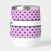 Lavendel zwart polka dot witte boog gepersonalisee (Achterkant)