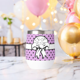 Lavendel zwart polka dot witte boog gepersonalisee