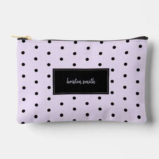 Lavendel zwart polka dots patroon etui (Voorkant)