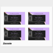 Lavendel Zwart Wavy Roos Goud Logo Product Labels (Vel)