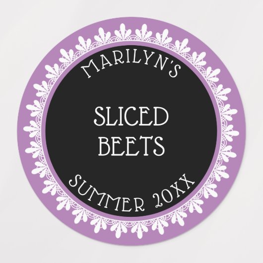 Lavendel, Zwart-wit Inblikken Label Stickers (Design 2)