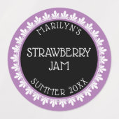 Lavendel, Zwart-wit Inblikken Label Stickers (Design 1)