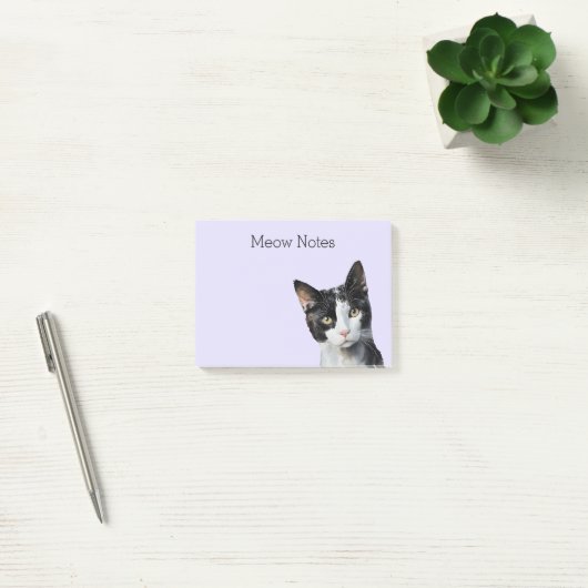 Lavendel Zwart Wit Kitty Kat Post-it® Notes (Kantoor)
