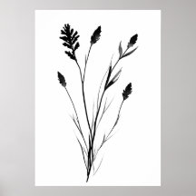 Lavendel zwart-wit single flower art