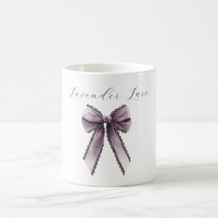 Lavendel Zwarte Kanten Strik Koffiemok