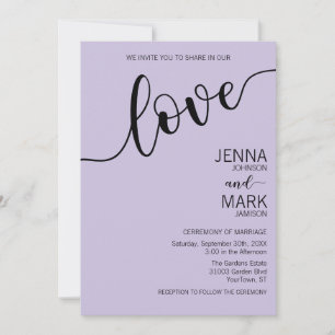 Lavendel Zwarte Liefde Script Minimalistische Trou Kaart