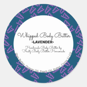 Lavendel Zweep Body Butter Bad Branding Verpakking Ronde Sticker