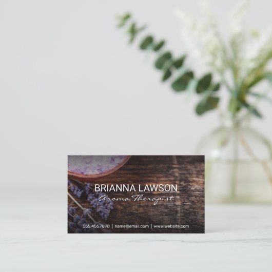 Lavendelbadzout | Gedroogde Plant Visitekaartje (Staand voorkant)