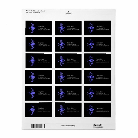 lavendelbij etiket (Full Sheet)