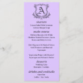 Lavendelblad en FLoral Monogram Bruiloft Menu (Voorkant)