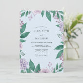 Lavendelblad Eucalyptus Bruiloft Kaart (Staand voorkant)