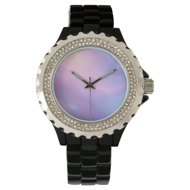 Lavendelblauw en roze etherische pols horloge (Voorkant)