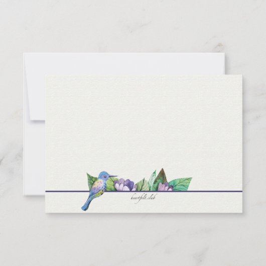 Lavendelblauw gepersonaliseerd briefpapier kaart (Achterkant)