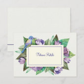 Lavendelblauw gepersonaliseerd briefpapier kaart (Voorkant / Achterkant)