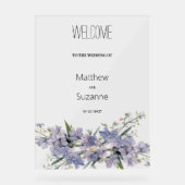 Lavendelblauw roze mint groene wilde bloemen Welko Acryl Bord (Voorkant)