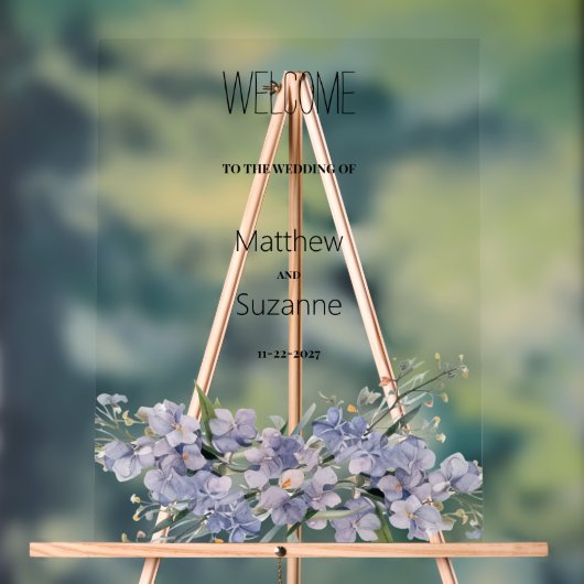 Lavendelblauw roze mint groene wilde bloemen Welko Acryl Bord (Neutraal)