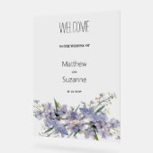 Lavendelblauw roze mint groene wilde bloemen Welko Acryl Bord (Hoek)