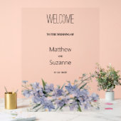 Lavendelblauw roze mint groene wilde bloemen Welko Acryl Bord (Huwelijk)