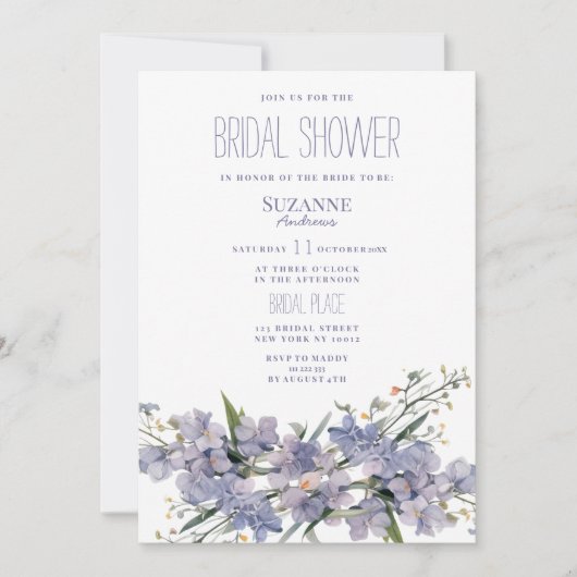 Lavendelblauw roze mint wilde bloemen Vrijgezellen Kaart (Voorkant)