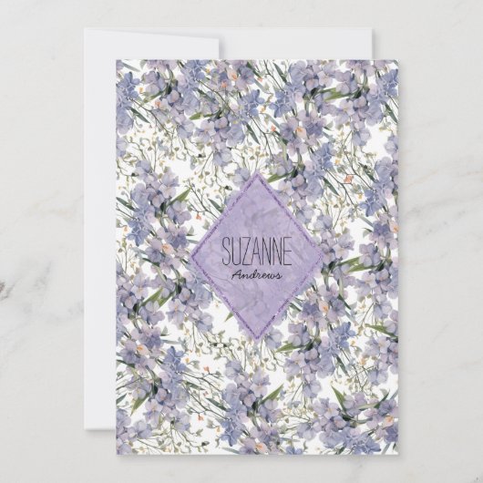 Lavendelblauw roze mint wilde bloemen Vrijgezellen Kaart (Achterkant)