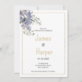 Lavendelblauw zomer wilde bloem bruiloft kaart (Voorkant)