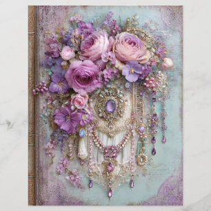 Lavendelblauwe Boekomslag Scrapbook Papier